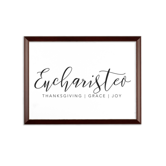 Eucharisteo_black ﻿Sublimation Wall Plaque