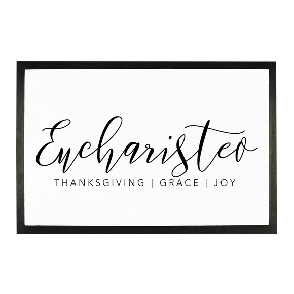 Eucharisteo_black ﻿Sublimation Doormat