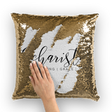 Eucharisteo_black ﻿Sequin Cushion Cover