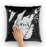 Eucharisteo_black ﻿Sequin Cushion Cover